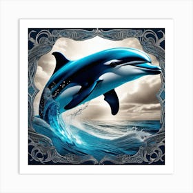 Dolphin In The Ocean Art Print