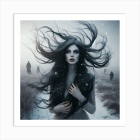 Girl In The Snow 3 Art Print