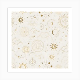 Gold Starry Sky Art Print