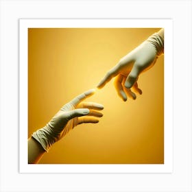 Hands Reaching For Each Other Art Print