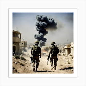 Two Israeli Soldiers In The Middle East Art Print