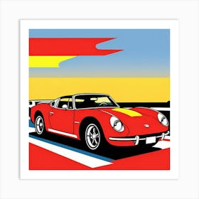 Bold Red Sports Car Pop Art Masterpiece Art Print