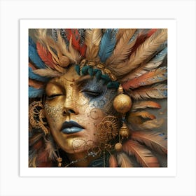 Feathered Woman Art Print