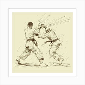 A Karate Sparring Hand Drawn Sketch Illustration 1718704193 4 Art Print