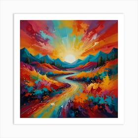 Sunrise In The Mountains Art Print