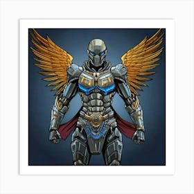 Firefly Battle Worn Cyborg Superhero With Steel Wings 98032 (2) Art Print