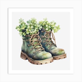 Boots With Shamrocks 2 Art Print