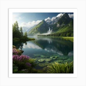 Lake In The Mountains 3 Art Print