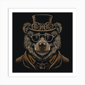 Steampunk Bear 12 Art Print