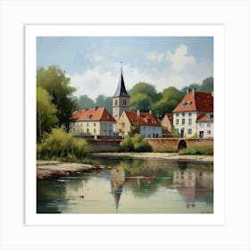 Town By The River Art Print