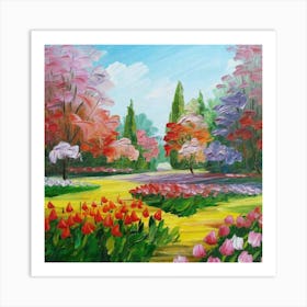 a flower garden in spring 8 Art Print