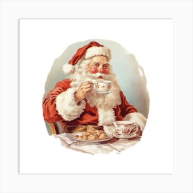 Santa Claus Drinking Tea 2 Art Print