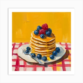 Pancake Stack Reds Checkerboard 4 Art Print