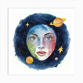 Face Of The Planets Art Print