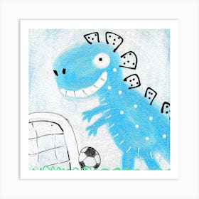 Dinosaur Soccer 1 Art Print