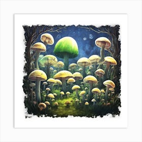 Mushroom Forest 4 Art Print