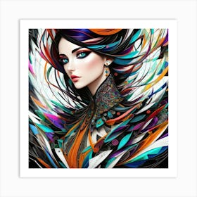 Aquarela Oil Paint Girl (17) Art Print