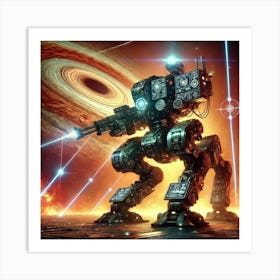 A Sci Fi Depiction Of A Titanstorm Walker Using It Art Print