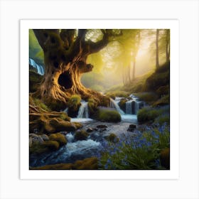 Waterfall In The Forest Art Print