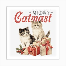 Meowy Catmass Art Print