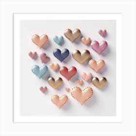 Soft Light Hearts Art Print