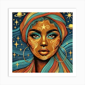 Aetheris Celestial Portrait Art Print