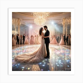 An Ultra Realistic 3d Rendering Of An Opulent Wedding Celebration Lavish Victorian Golden Decorated Art Print