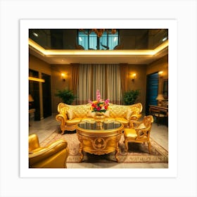 Gold Living Room 3 Art Print