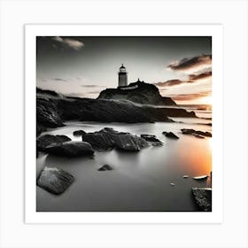 Sunset At The Lighthouse 16 Art Print