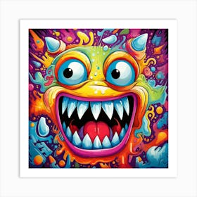 Monster Face Graffiti Art for wall decor Art Print