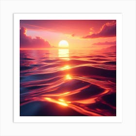 Sunset Over The Ocean Art Print