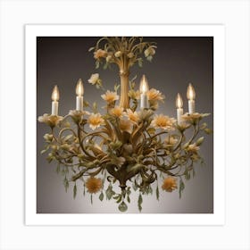 Floral Chandelier 1 Art Print