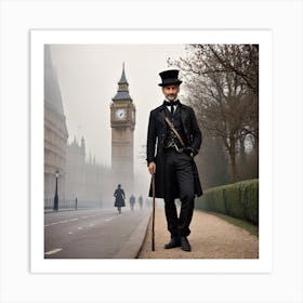 Man In Top Hat Art Print