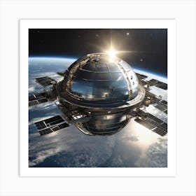 Space Station In Space Art Print