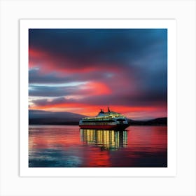 Sunset On A Ferry 5 Art Print