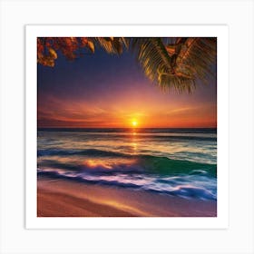 Sunset On The Beach 313 Art Print