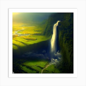 Waterfall scenery Art Print