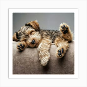 Yorkshire Terrier Puppy Sleeping Art Print