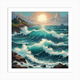 Illustrative Albedo Restless Sea Art 2 Art Print