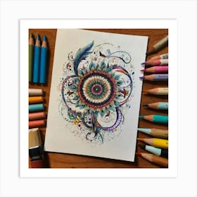 Zentangle Flower Art Print