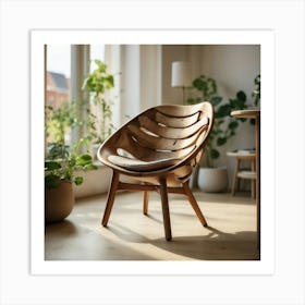 Ergonomic Wooden Chair Art Print