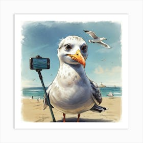 Seagull With A Camera 1 Art Print