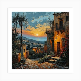 Sunset In Rome Art Print