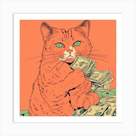 Money Cat 4 Art Print