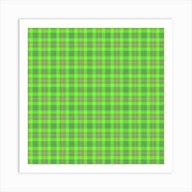 Green Plaid Fabric 8 Art Print