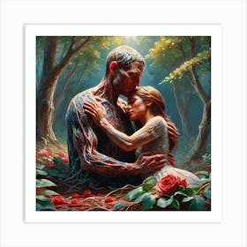 Man And A Woman Hugging 1 Art Print