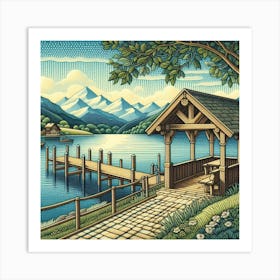 Lake Hut 1 Art Print