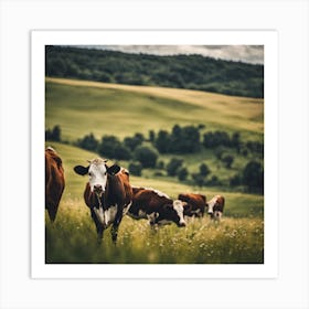 Cows In A Field 2 Art Print