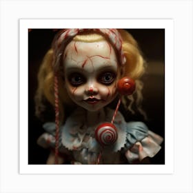 Doll Dressed As A Clown Art Print