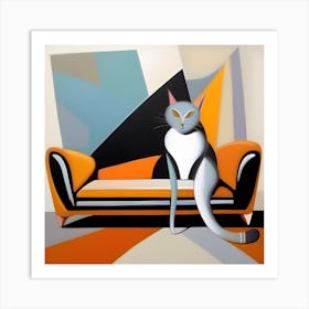 Cat On Couch 6 Art Print